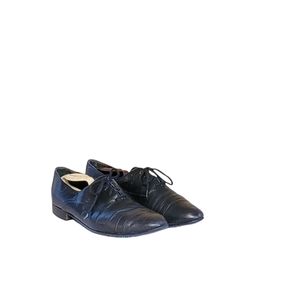 Men Vintage Black Leather Lace Up Shoes By Stacy Adams Size 9/Men Designer Shoes